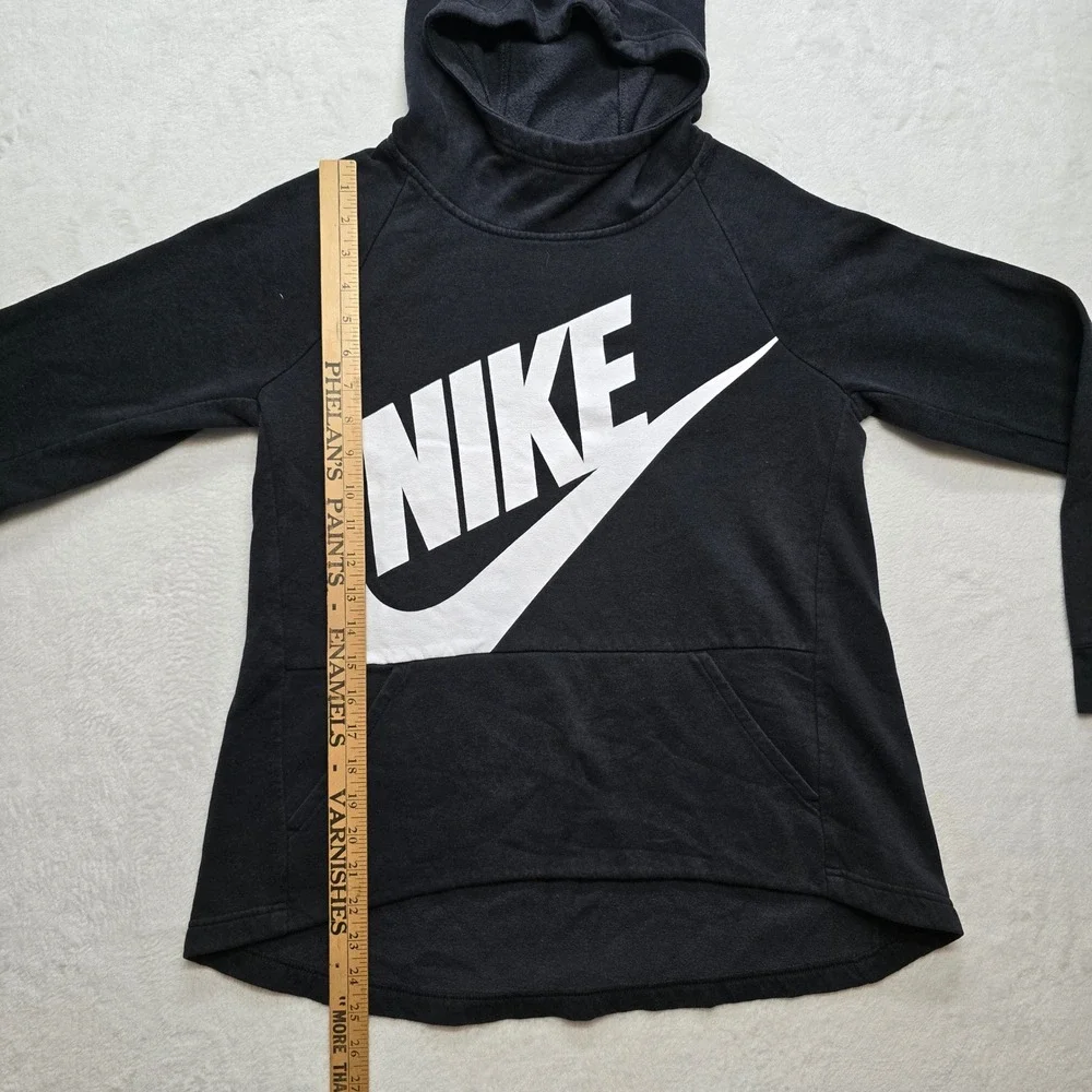 Nike‎ Hoodie Women XL Black Logo Sweatshirt Athleisure Streetwear